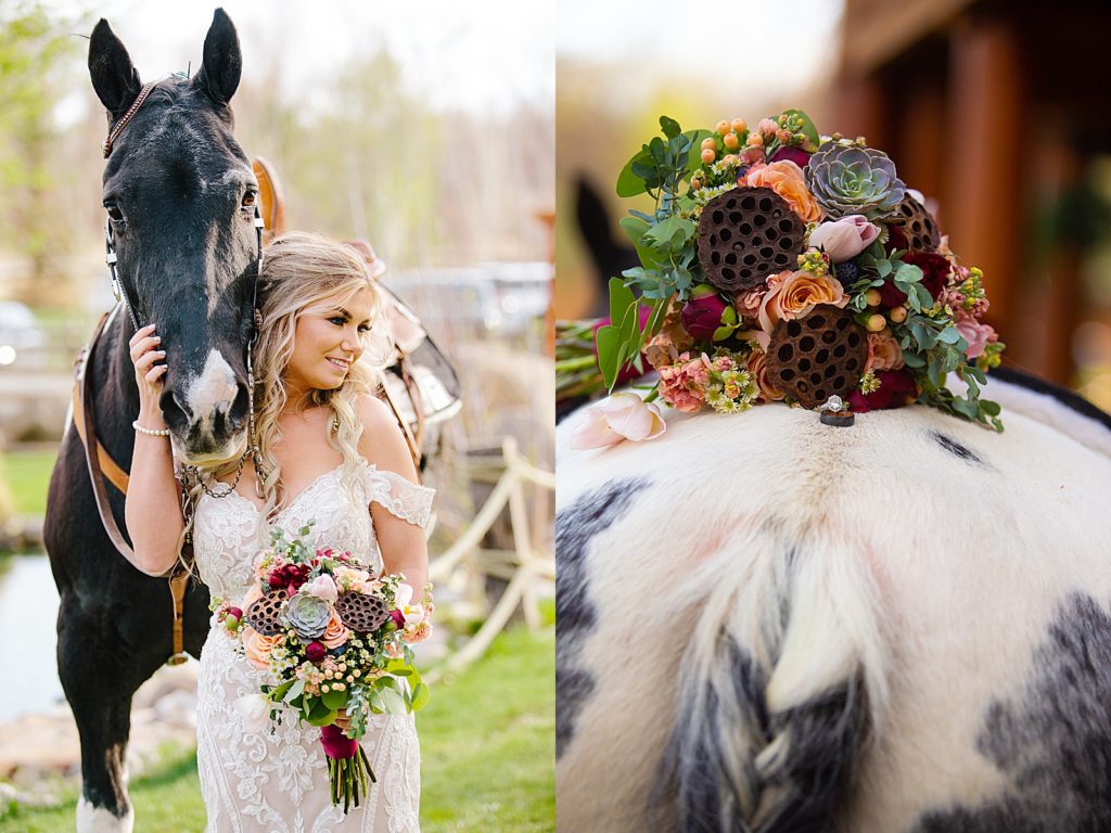 Horse at wedding details