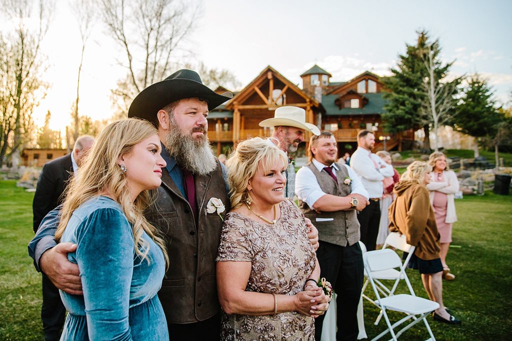 Happy Family at wedding Idaho 