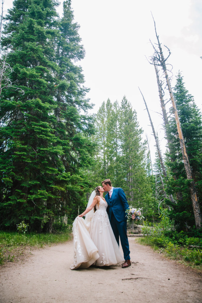 bride and groom in Jackson Hole Grand Teton National Park