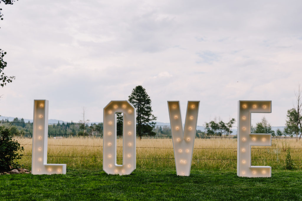 big love letters for wedding decor
