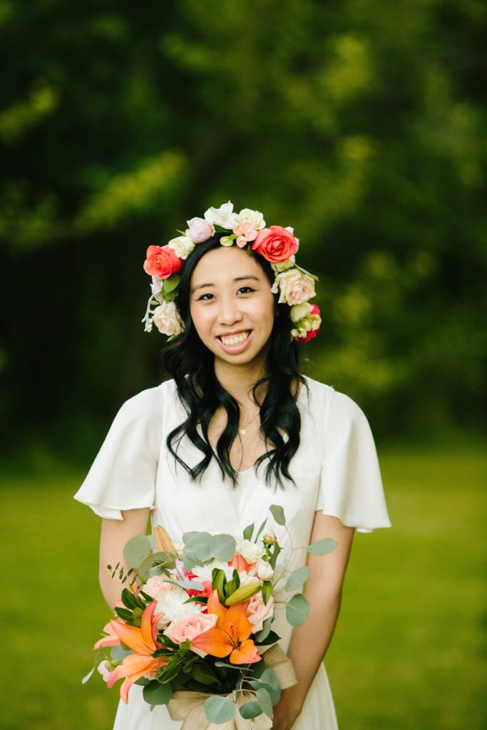 Pocatello, Idaho Bride poses for photos in dreamy pocatello wedding