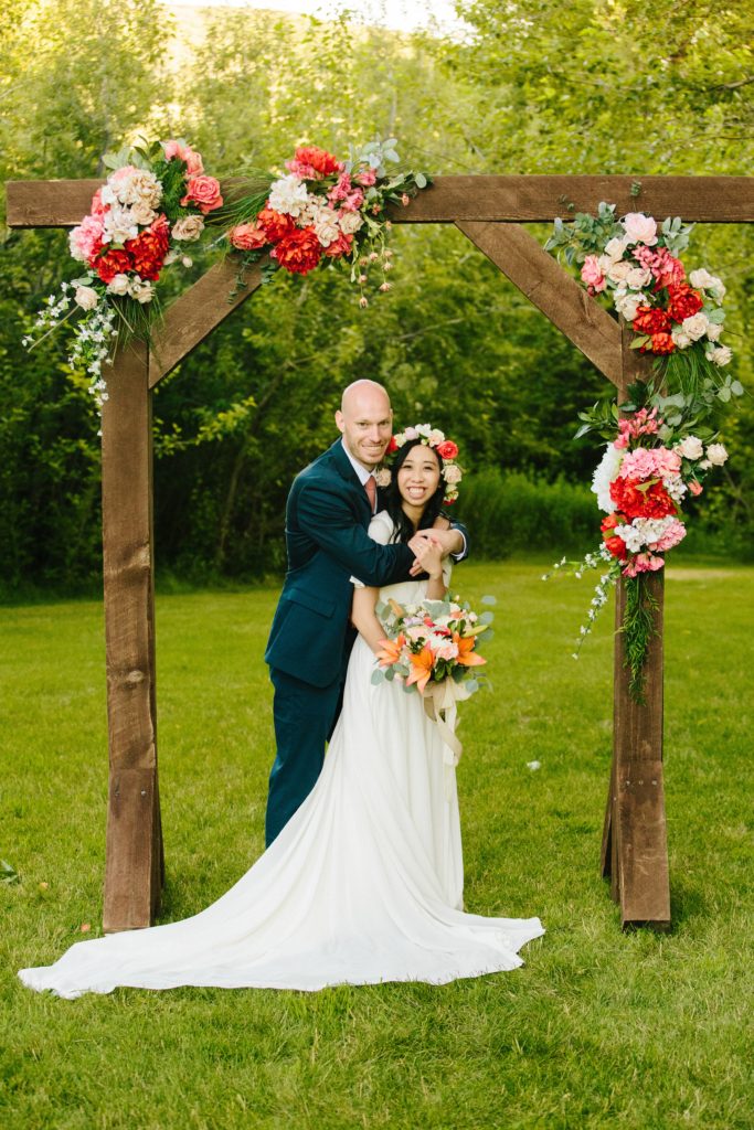 Jackson Hole wedding photographer captures Bride and groom happy after wedding