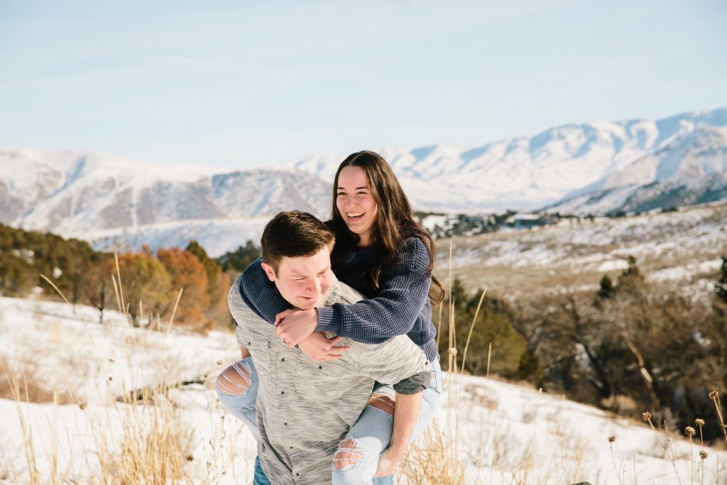 Jackson Hole wedding photographers capture couple laughing together