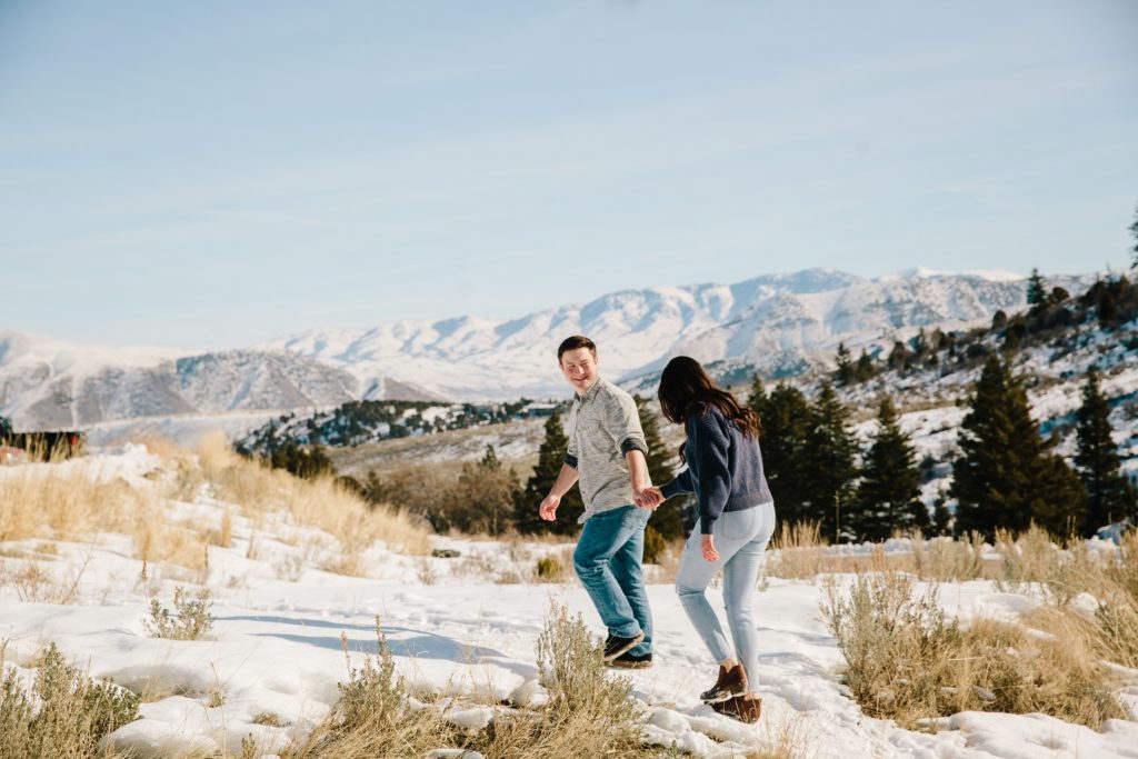 Jackson Hole wedding photographer captures Going on an adventure during idaho engagements