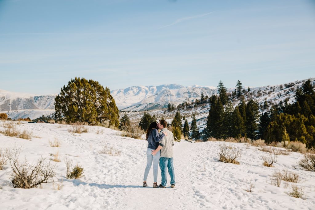 Jackson Hole wedding photographer captures booty grab idaho engagements 