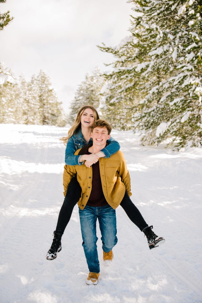 Jackson Hole wedding photographer captures Couple laughing in island park