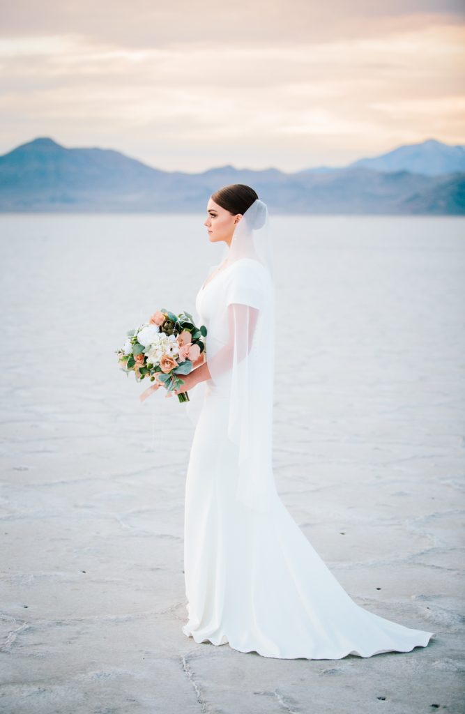 Jackson Hole wedding photographer captures Bride profile shot