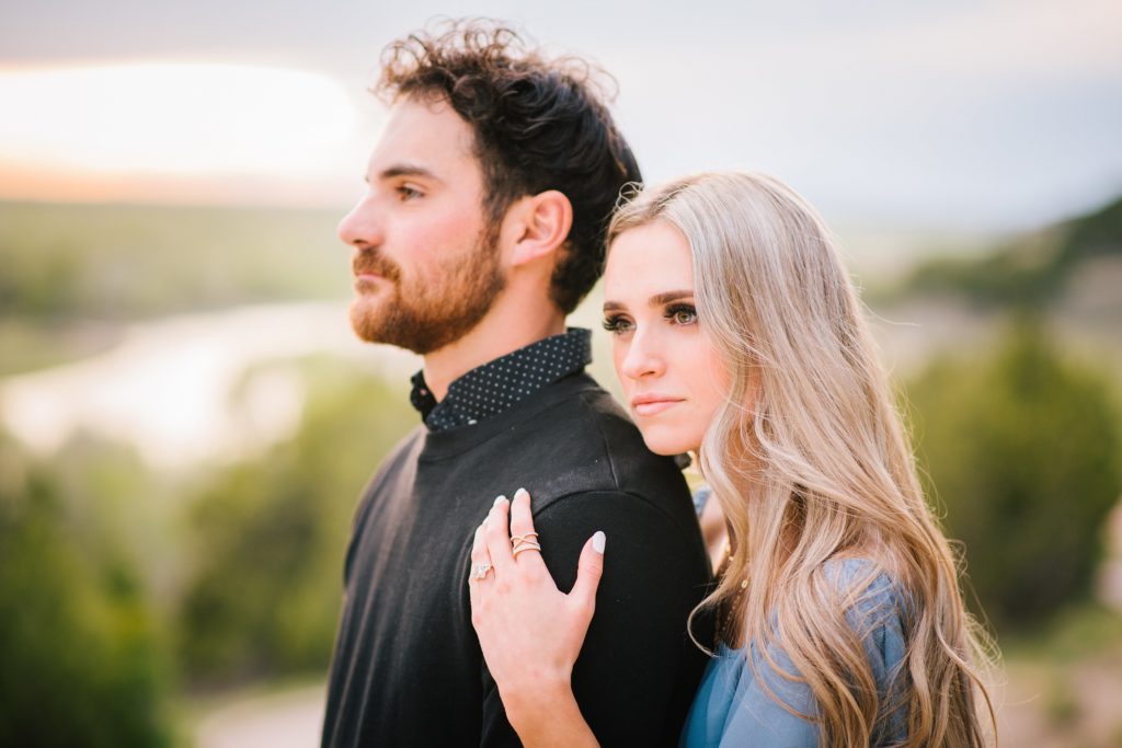 Jackson Hole wedding photographer captures couple looking forward