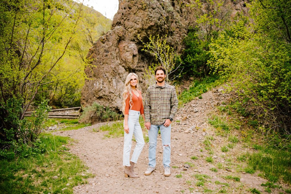 Jackson Hole wedding photographer captures couple standing together during jackson hole engagements