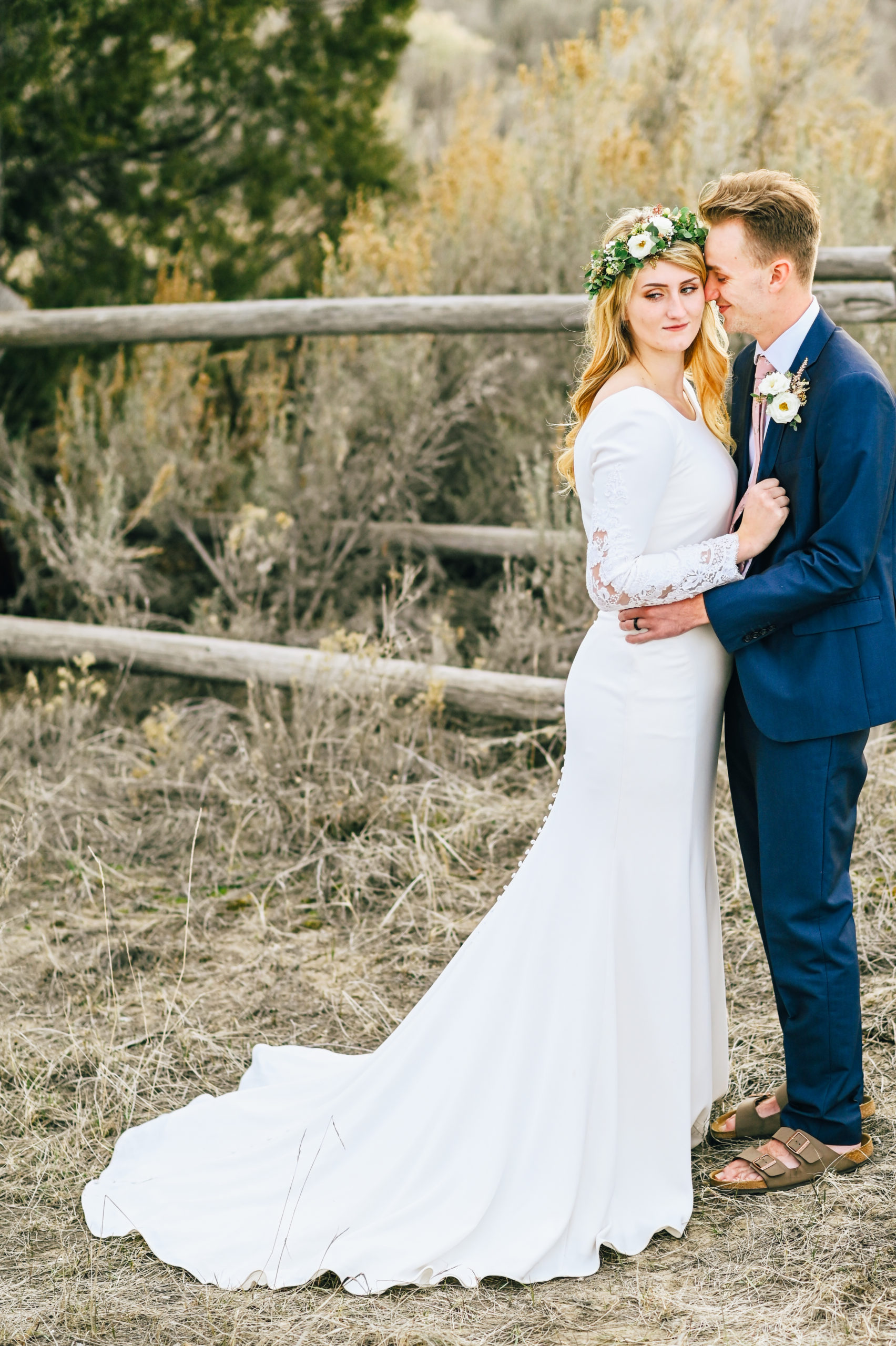 bride looking over shoulder during bridal portraits