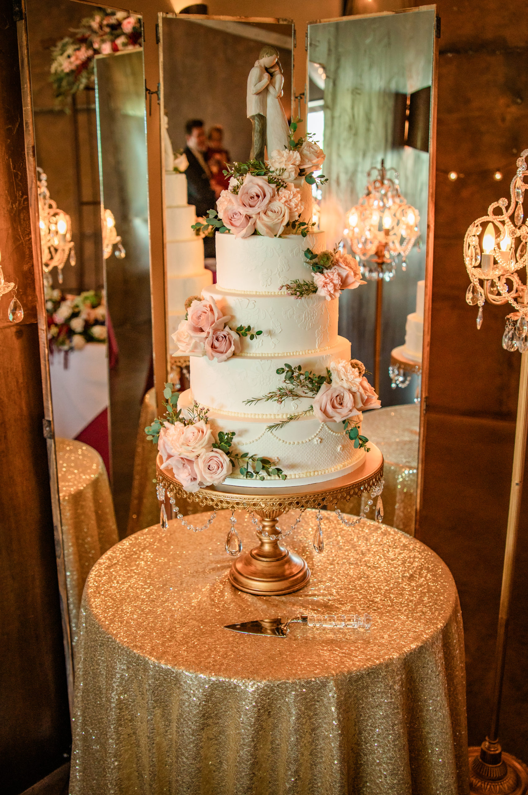 cake elegant rose river receptions