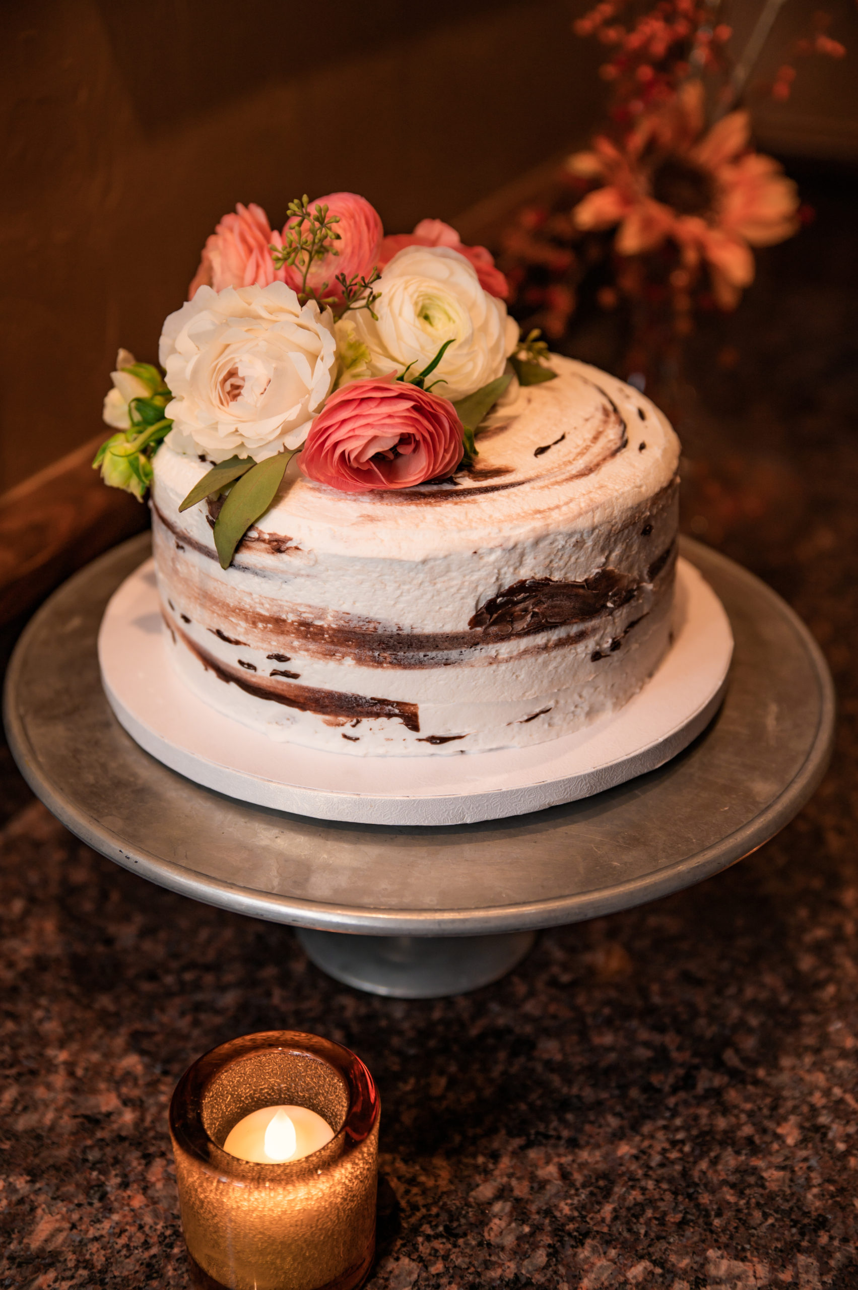 rustic cake at Jackson Hole Wedding Celebration at The Wort