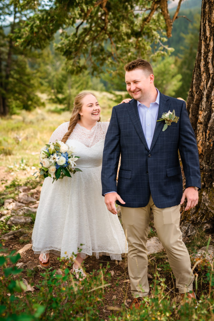 Jackson Hole wedding photographer captures bride and groom moments before first look