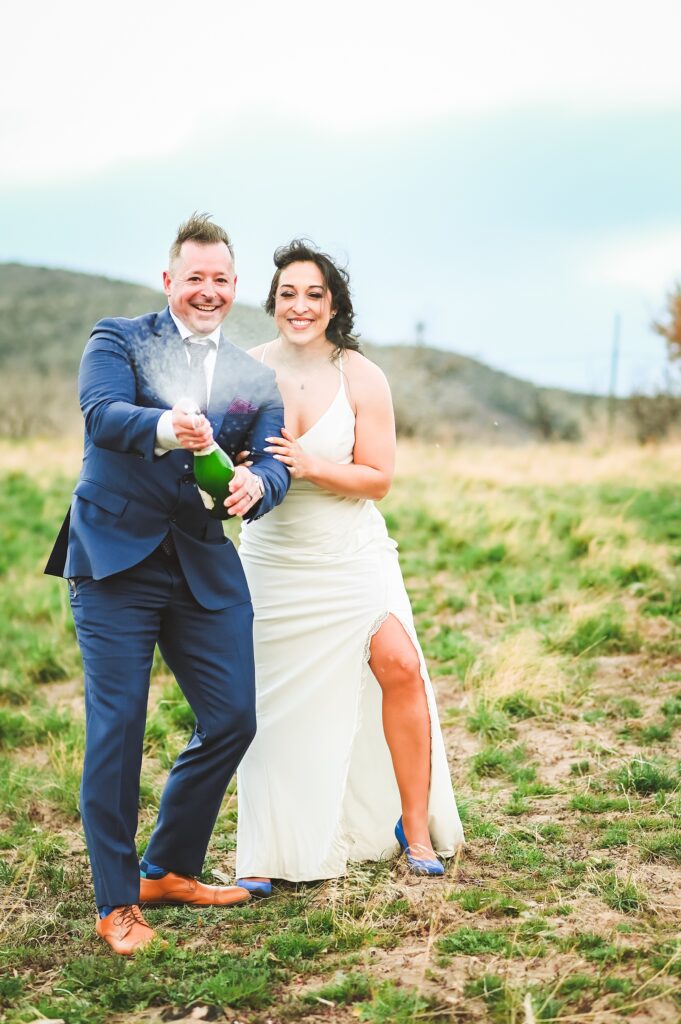 Jackson Hole wedding photographers capture bride and groom celebrating recent elopement