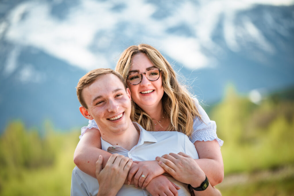 Jackson Hole photographers capture couple posing together before weekday wedding in Jackson Hole
